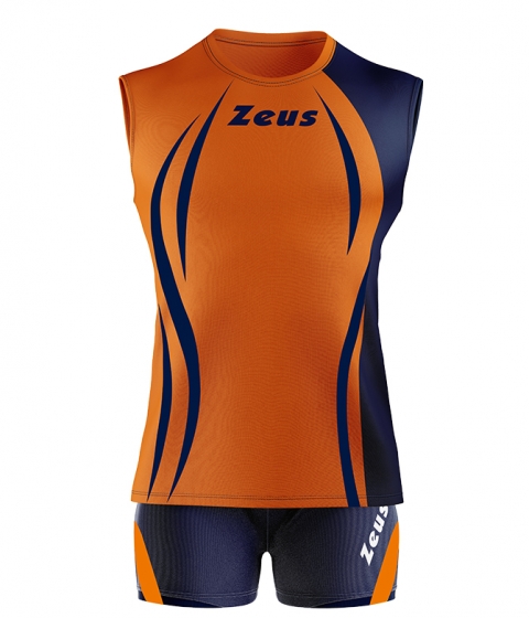 Дамски волейболен екип Kit Klima - оранжево-синьо