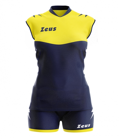 Дамски волейболен екип Kit Sara - синьо-жълто