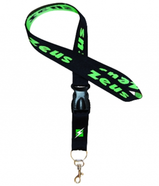 Въже-държач Lanyard - черно-зеленелектрик