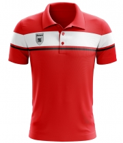 Мъжка тениска Polo Achille - червенобяло