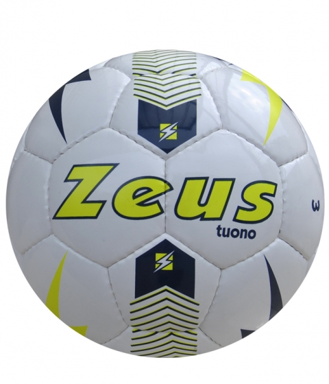 Футболна топка Pallone Tuono - бяло-жълтелектрик